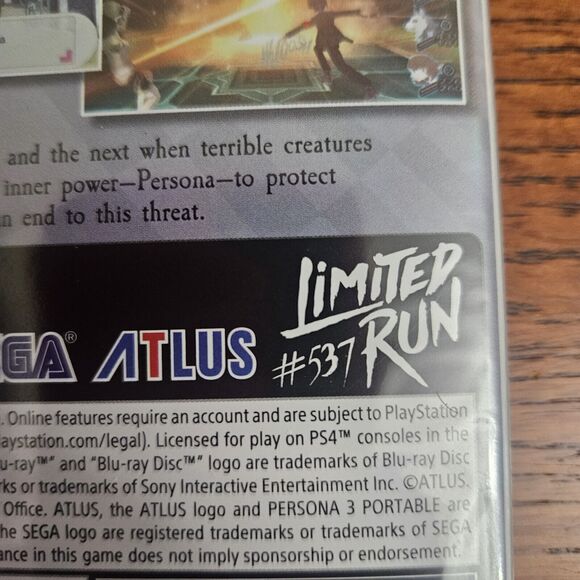 Limited Run Persona 3 Portable Foil SDCC 2024 PLAYSTATION 4 PS4 LRG #537 - Picture 6 of 7